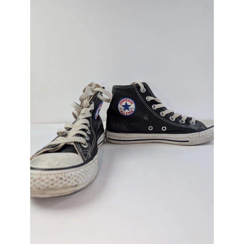 Converse Chuck Taylor All Star Leather High Top Black Men 4 Women 6 - Picture 10 of 13